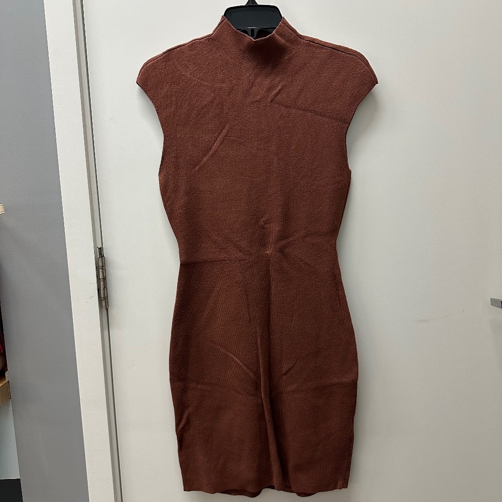 Brown Sweater Material Abercrombie & Fitch Body Con Dress